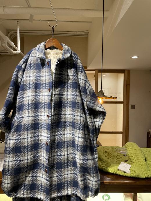 (5折) HARVESTY 羊毛混纺复古格纹外套大衣 商品图10