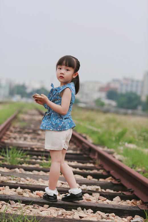 TZZBX042 女童碎花套装  80-120 商品图3