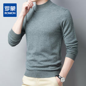 【100羊毛 多色可选】罗蒙秋冬男装羊毛衫细腻保暖半高领毛衣男秋冬男士针织羊毛衫男