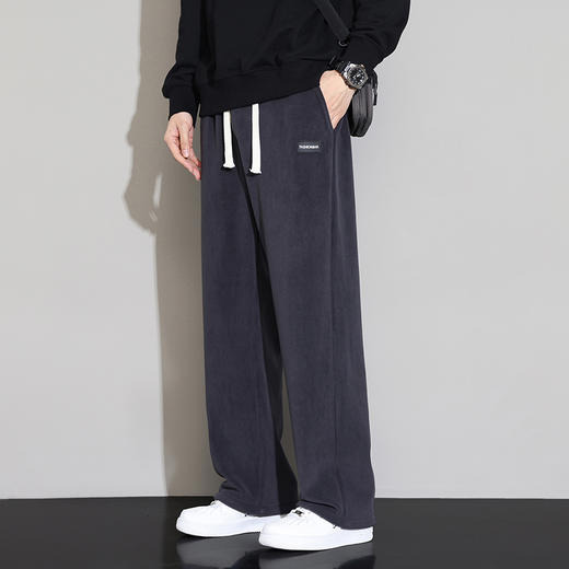 【GZ】无忧购韩系垂感加绒保暖抽绳直筒运动休闲卫裤2392（截单后5-7天发货) 商品图3