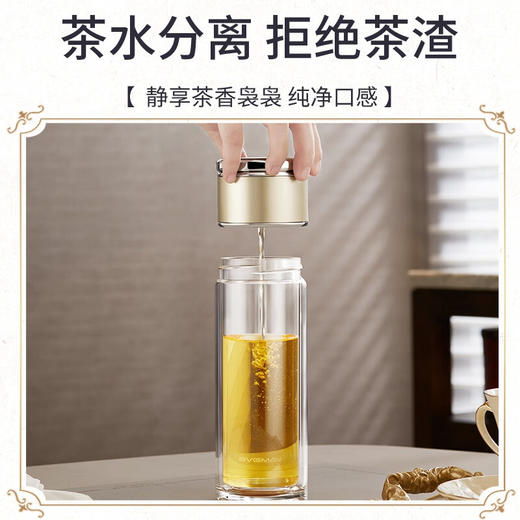 宝威玛（BVGMAV）玻璃杯英国 水杯家用茶水分离双层隔热透明玻璃泡茶杯子 BAL015F 商品图2