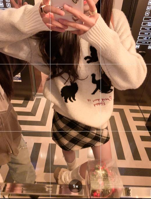 <曾小咸推荐> 黑色猫咪绣花毛衣   商品图2