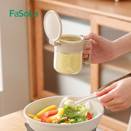 FaSoLa密封调料罐置物架组合套装家用厨房防潮密封盐罐墙挂式调料盒 商品图3