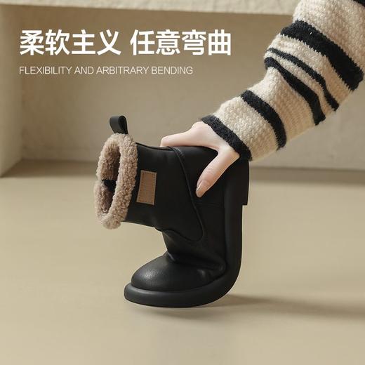 ZHR软萌泰迪绒短靴2024秋冬短筒加绒可爱舒适休闲平底靴子 商品图9