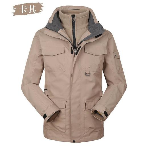 秋冬季新款户外冲锋衣男两件套三合一加厚防风防水登山滑雪服 商品图3