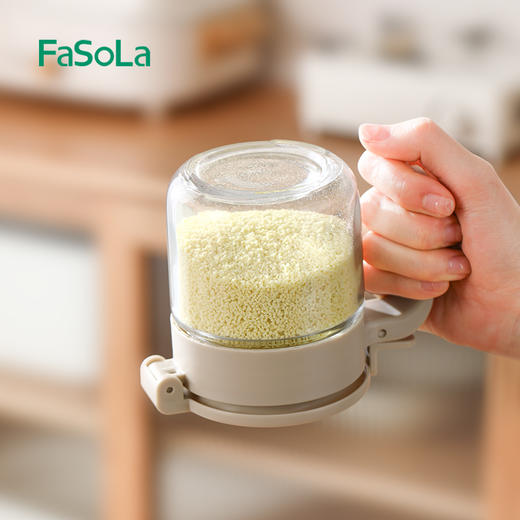 FaSoLa密封调料罐置物架组合套装家用厨房防潮密封盐罐墙挂式调料盒 商品图11