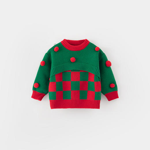 女童圣诞毛衣秋冬新款红色宝宝冬季加厚打底网红儿童圣诞节套头衫 商品图5