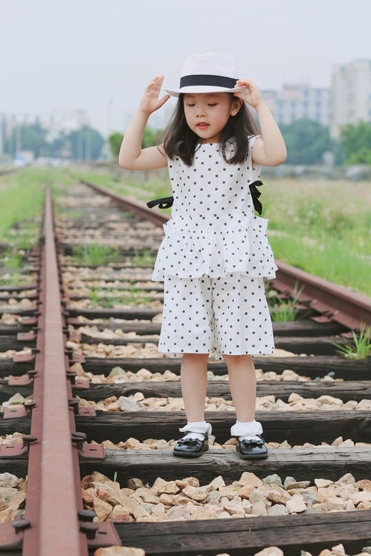 TZZBX047 女童点点套装  80-120 商品图4