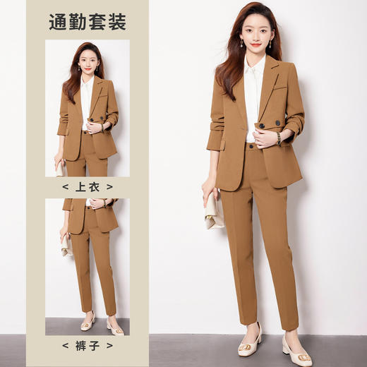 【上衣+裤子】罗蒙两件套女商务通勤面试工作女士套装西服套装 商品图7