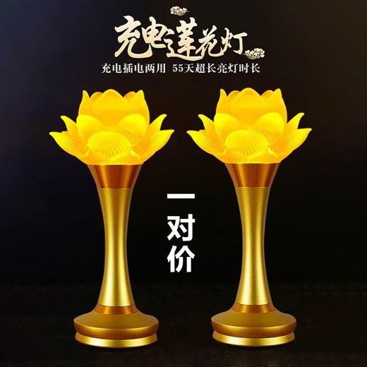佛堂照明灯充电款佛灯观音莲花灯荷花灯长明灯供佛一对led佛灯 商品图1