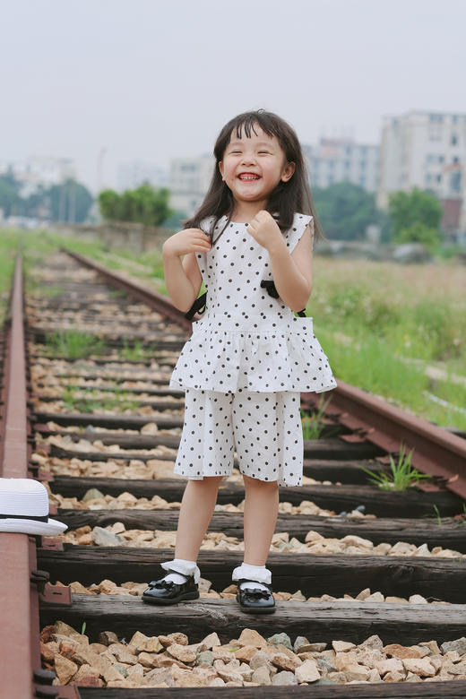 TZZBX047 女童点点套装  80-120 商品图3