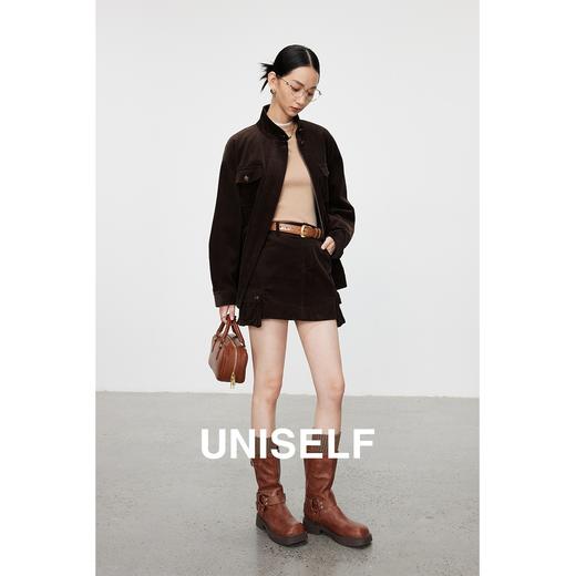 复古美拉德灯芯绒短外套老爹夹克女2023秋冬新款半裙套装 商品图1