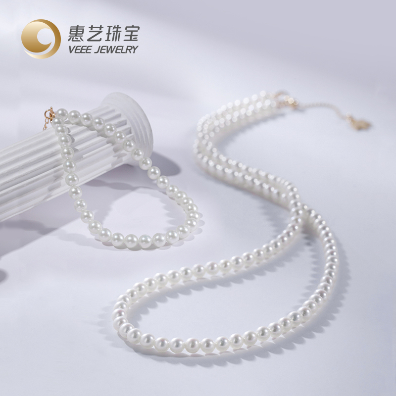 18K金珍珠3.5-4mm项链手链