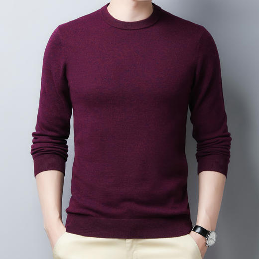 【100绵羊毛】罗蒙秋冬男士毛衣经典纯色羊毛衫男加厚男士羊毛衫保暖毛衣男 商品图2