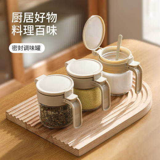 FaSoLa密封调料罐置物架组合套装家用厨房防潮密封盐罐墙挂式调料盒 商品图0