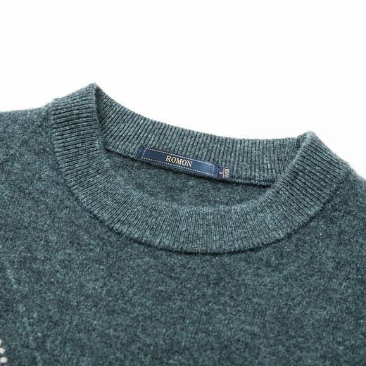 27DKXGR3707【100绵羊毛 多色可选】罗蒙秋冬男装男羊毛衫男士基础款休闲百搭圆领针织毛衣男 商品图6