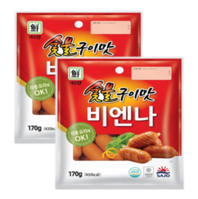 【2捆绑】大林 碳烤味脆皮肠170g*2 【묶음】대림 숯불구이맛비엔나170g*2