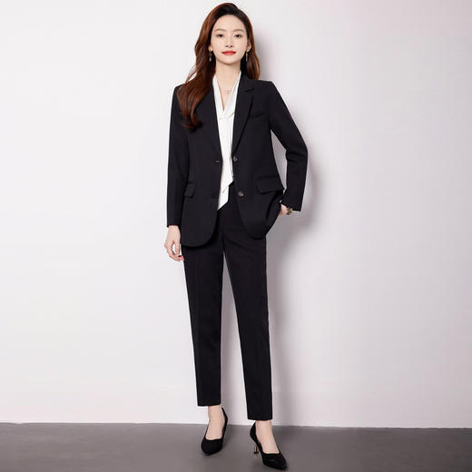 【上衣+裤子】罗蒙女士西装两件套简约气质工作职业面试两件套女 商品图3