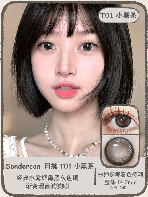Sondercon旗下 ·T01小黑茶&T02纯野黑&T03灰噗噗&T04阿宝灰&T05匿名心动  | 着色待测｜日抛 商品图0