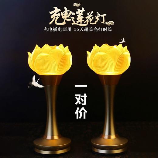 佛堂照明灯充电款佛灯观音莲花灯荷花灯长明灯供佛一对led佛灯 商品图4