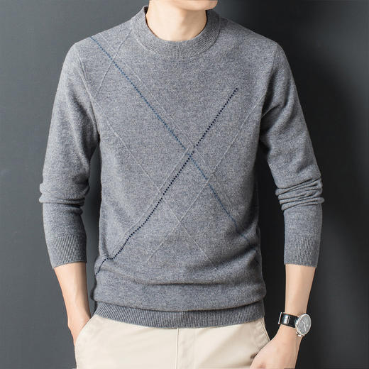 27DKXGR3707【100绵羊毛 多色可选】罗蒙秋冬男装男羊毛衫男士基础款休闲百搭圆领针织毛衣男 商品图4