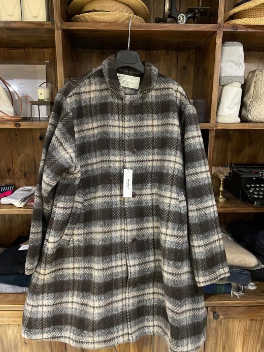 (5折) HARVESTY 羊毛混纺复古格纹外套大衣 商品图9