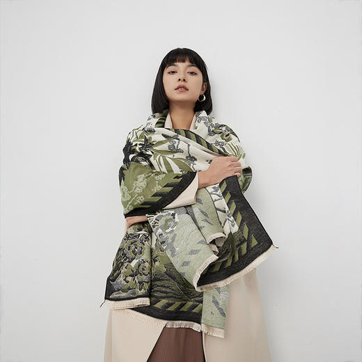 「四款配色！复古优雅风」围巾女冬天披肩 外搭双用加长加厚仿羊绒流苏气质围脖配饰 商品图0