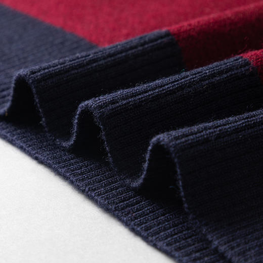 27DKGLB09【100羊毛 格纹肩章】罗蒙秋冬男装羊毛衫男士加厚保暖圆领拼色休闲针织毛衣男 商品图6