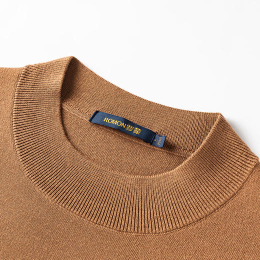 【100精纺羊毛】罗蒙秋冬男装羊毛衫男士加厚保暖圆领纯色基础打底百搭针织毛衣男 商品图10