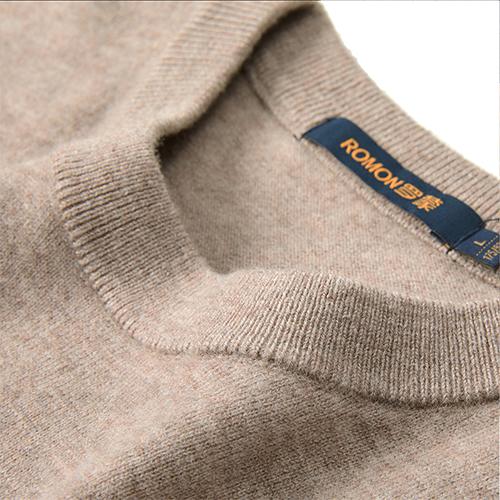 【100绵羊毛】罗蒙秋冬男士毛衣经典纯色羊毛衫男加厚男士羊毛衫保暖毛衣男 商品图11