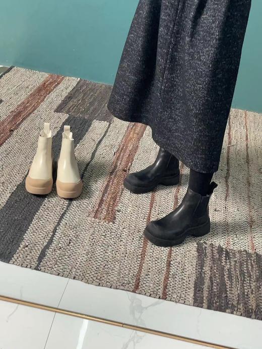 显瘦又保暖！经典时髦显瘦切尔西皮靴 冬季加绒100羊毛内里保暖御寒 小牛皮鞋面光滑细腻结实耐磨防风 5cm自然增高防滑耐磨舒适好走 修饰腿形身型百搭显瘦款短靴切尔西短靴！（现货） 商品图3