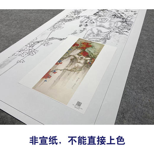 【大彩图】田世光工笔画白描底稿《小猴》临摹勾线高清打印稿SG58 商品图2