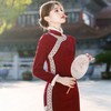 YG-2335复古民国风酒红雪尼尔旗袍2024年冬新款日常可穿气质老上海 商品缩略图1