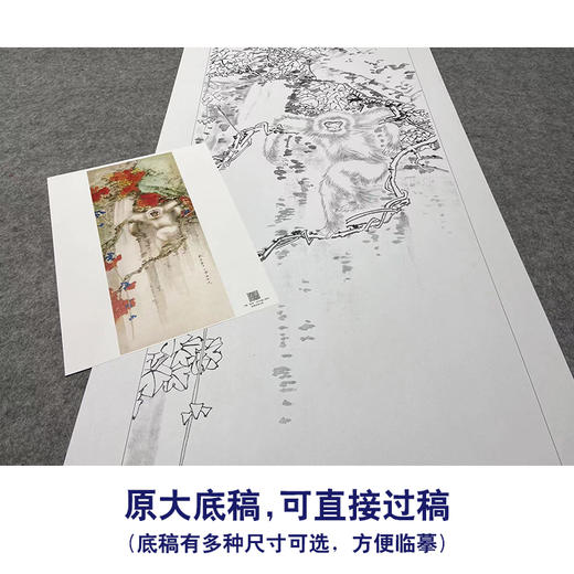 【大彩图】田世光工笔画白描底稿《小猴》临摹勾线高清打印稿SG58 商品图1