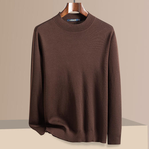 【100精纺羊毛】罗蒙秋冬男装羊毛衫男士加厚保暖圆领纯色基础打底百搭针织毛衣男 商品图2