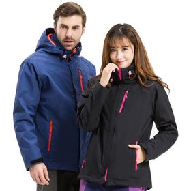 冬季新款户外冲锋衣男女两件套三合一可拆抓绒衣防风水滑雪服