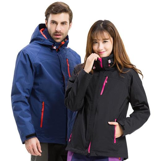 冬季新款户外冲锋衣男女两件套三合一可拆抓绒衣防风水滑雪服 商品图0
