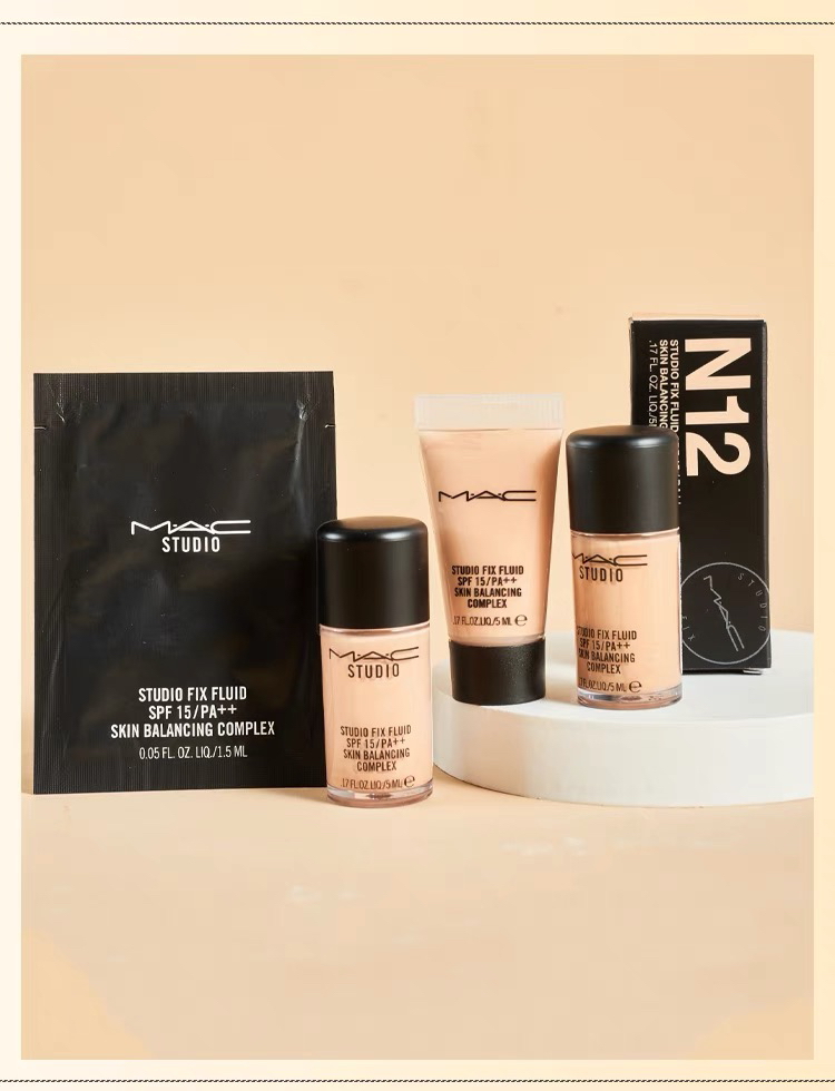 【Yuki】MAC魅可定制无暇粉底液小样5ml N12遮瑕持久（中小样）