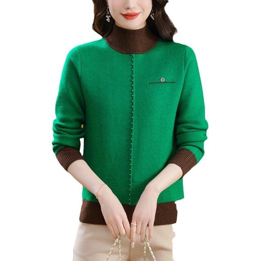 半高领加绒加厚毛衣，女士一体绒秋冬季中年妈妈洋气上衣内搭打底衫CC-89-28168 商品图4