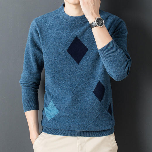 27DKXGR3709【美丽诺羊毛 100羊毛】罗蒙秋冬男装羊毛衫男士保暖舒适休闲百搭针织衫男士针织毛衣 商品图4