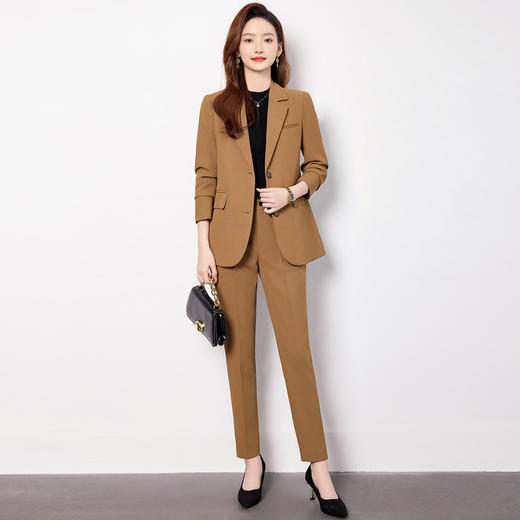 【上衣+裤子】罗蒙女士西装两件套简约气质工作职业面试两件套女 商品图2
