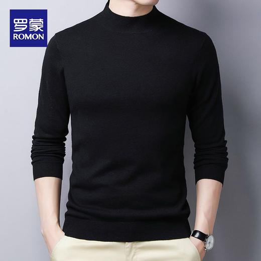 【100羊毛 多色可选】罗蒙秋冬男装羊毛衫细腻保暖半高领毛衣男秋冬男士针织羊毛衫男 商品图8