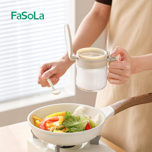 FaSoLa密封调料罐置物架组合套装家用厨房防潮密封盐罐墙挂式调料盒 商品图1