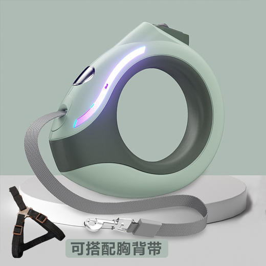 【宠物用品】-圆环带灯狗绳宠物自动伸缩牵引绳 商品图5