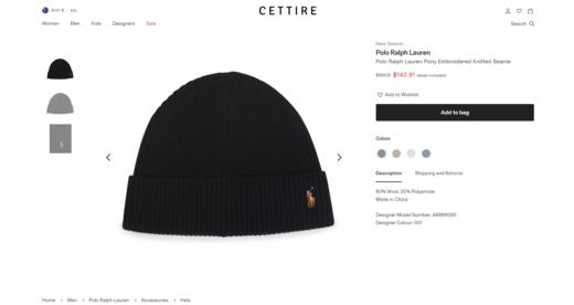 R家羊毛帽子，1690大洋一顶。原包装品相の小标刺绣毛线帽J121627 商品图5