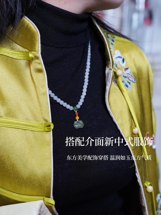 春夏新款！新中式国风美学穿搭配饰分享！天ran和田玉手串项链 细腻润白 花痴配色挑选玉石du家定制款，吉祥如意美好寓意，一物一证，品质信赖！与介面新中式搭配 尽显东方女性优雅浪漫 商品图11