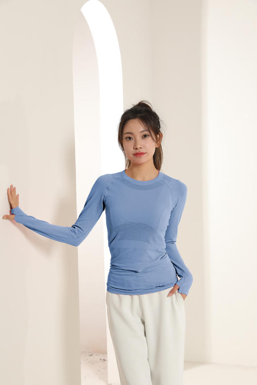 《双12满3送1 不退换》HaWaTa哈瓦塔瑜伽无缝（长袖）运动上衣320163 商品图9