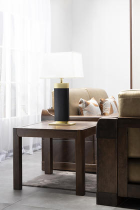 【现代实木风-角几NJN2401】现代简约/客厅/北美黑胡桃/实木角几