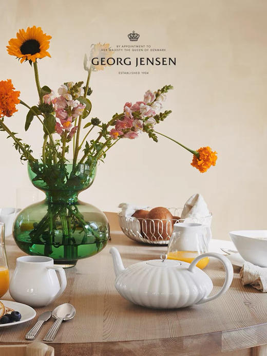 Georg Jensen乔治杰生北欧白瓷咖啡下午茶壶茶杯乔迁礼物装饰摆件 商品图2