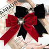 韩国东大门黑色丝绒蝴蝶结领结女学院风衬衫领口配饰银行职业领花 商品缩略图1